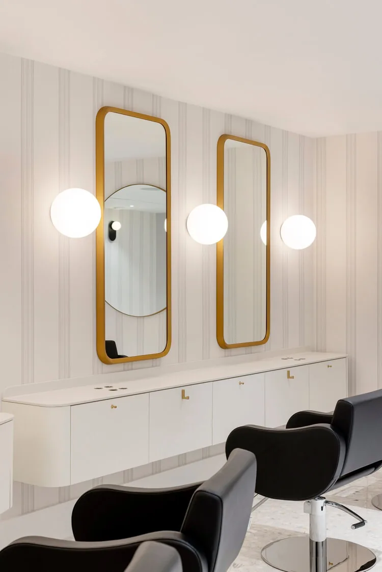 Wish Dry Bar Vancouver styling area with modern chairs