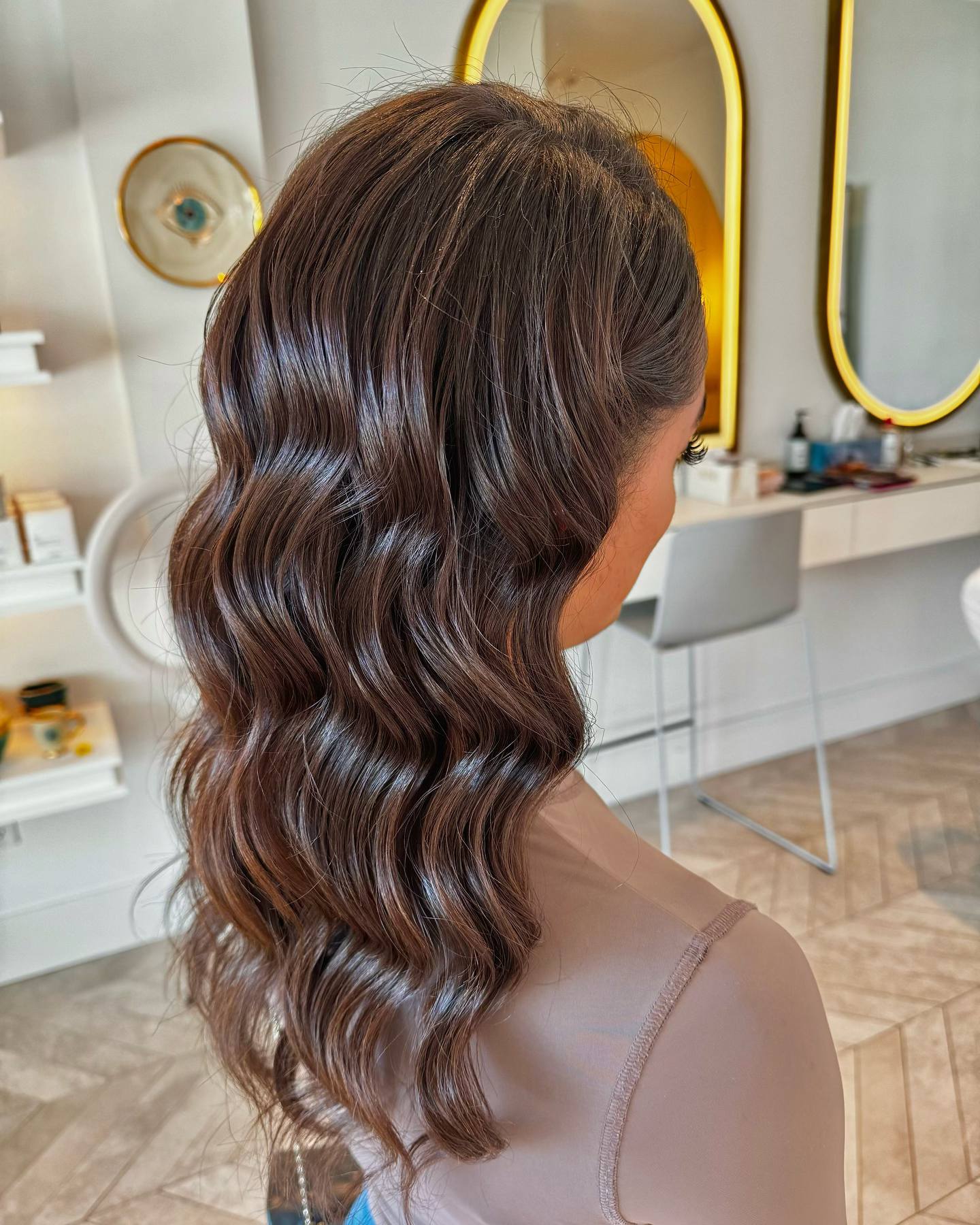 Hair salon styling stations